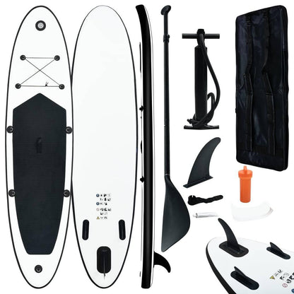 Aufblasbares Stand Up Paddle Board Set Schwarz und Weiß - Pazzar.ch