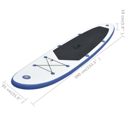 Stand Up Paddle Surfboard SUP Aufblasbar Blau und Weiß - Pazzar.ch