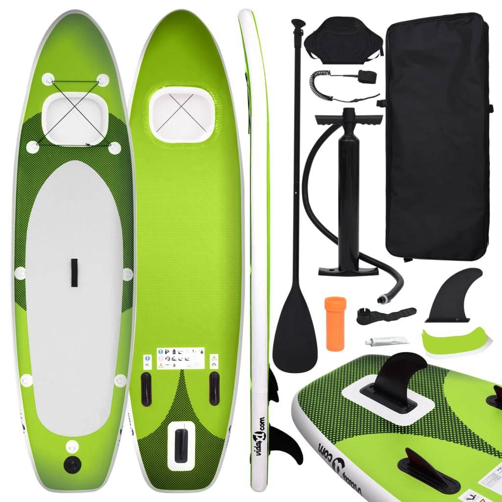 SUP-Board-Set Aufblasbar Grün 300x76x10 cm - Pazzar.ch