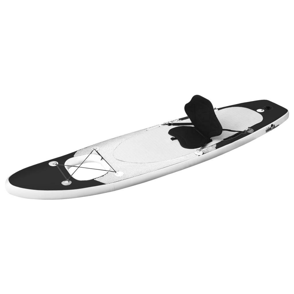 SUP-Board-Set Aufblasbar Schwarz 300x76x10 cm