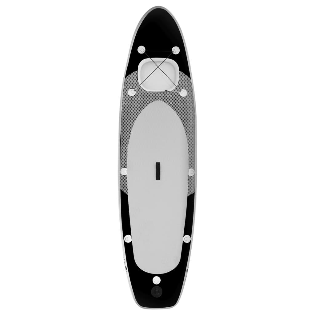 SUP-Board-Set Aufblasbar Schwarz 330x76x10 cm