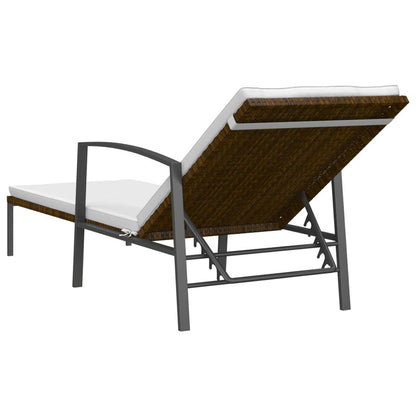 Sonnenliegen 2 Stk. mit Tisch Poly Rattan Braun - Pazzar.ch