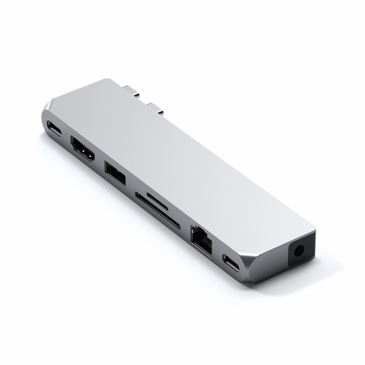 Satechi - Hochwertiger Dual USB-C Multiport Pro Hub Max für MacBook - Silber - Pazzar.ch