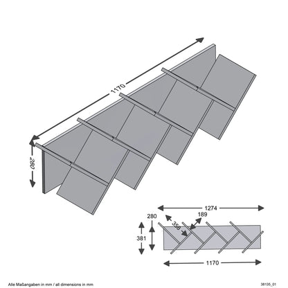 FMD Geometrisches Bücherregal Eiche-Optik und Schwarz - Pazzar.ch