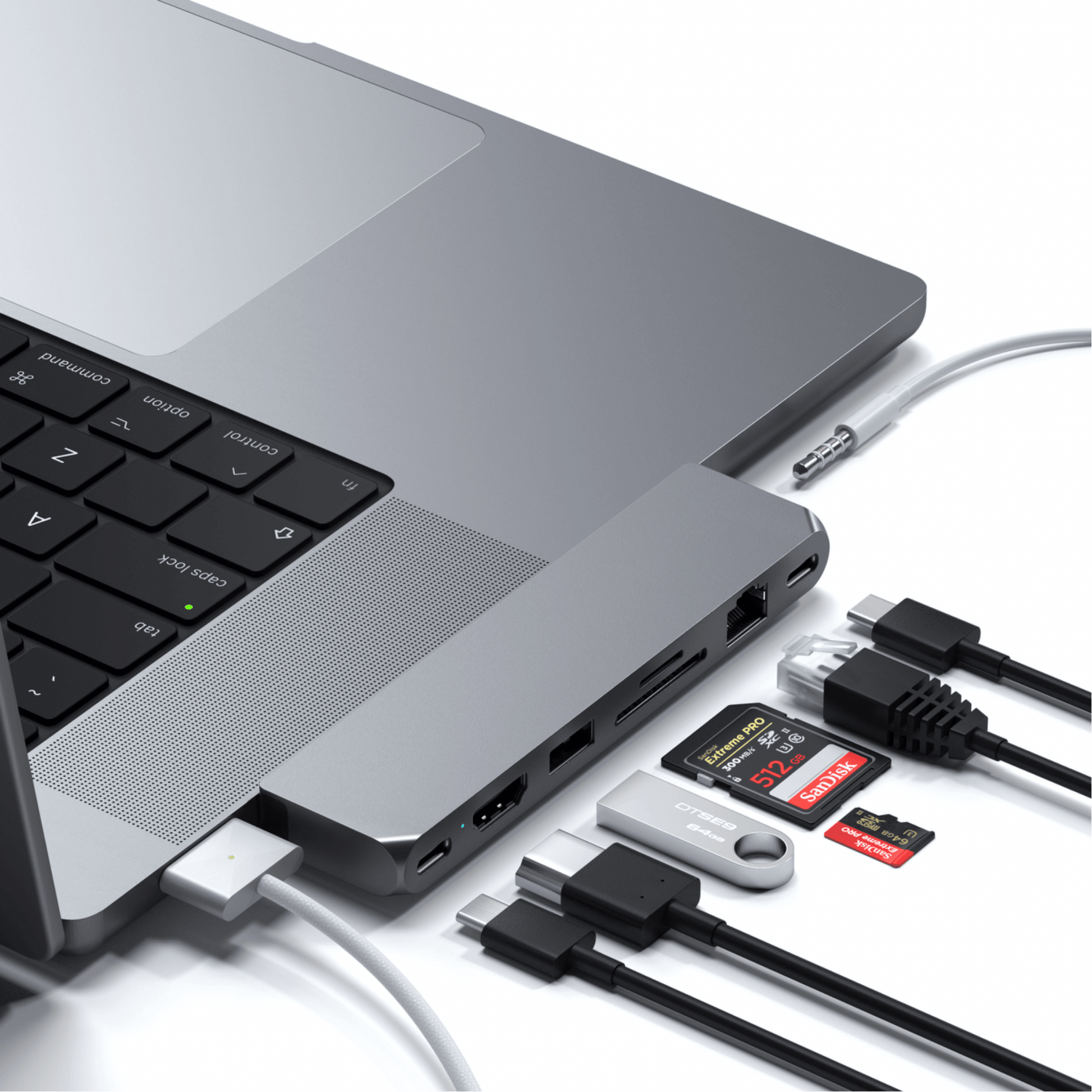 Satechi - Hochwertiger Dual USB-C Multiport Pro Hub Max für MacBook - Space Gray