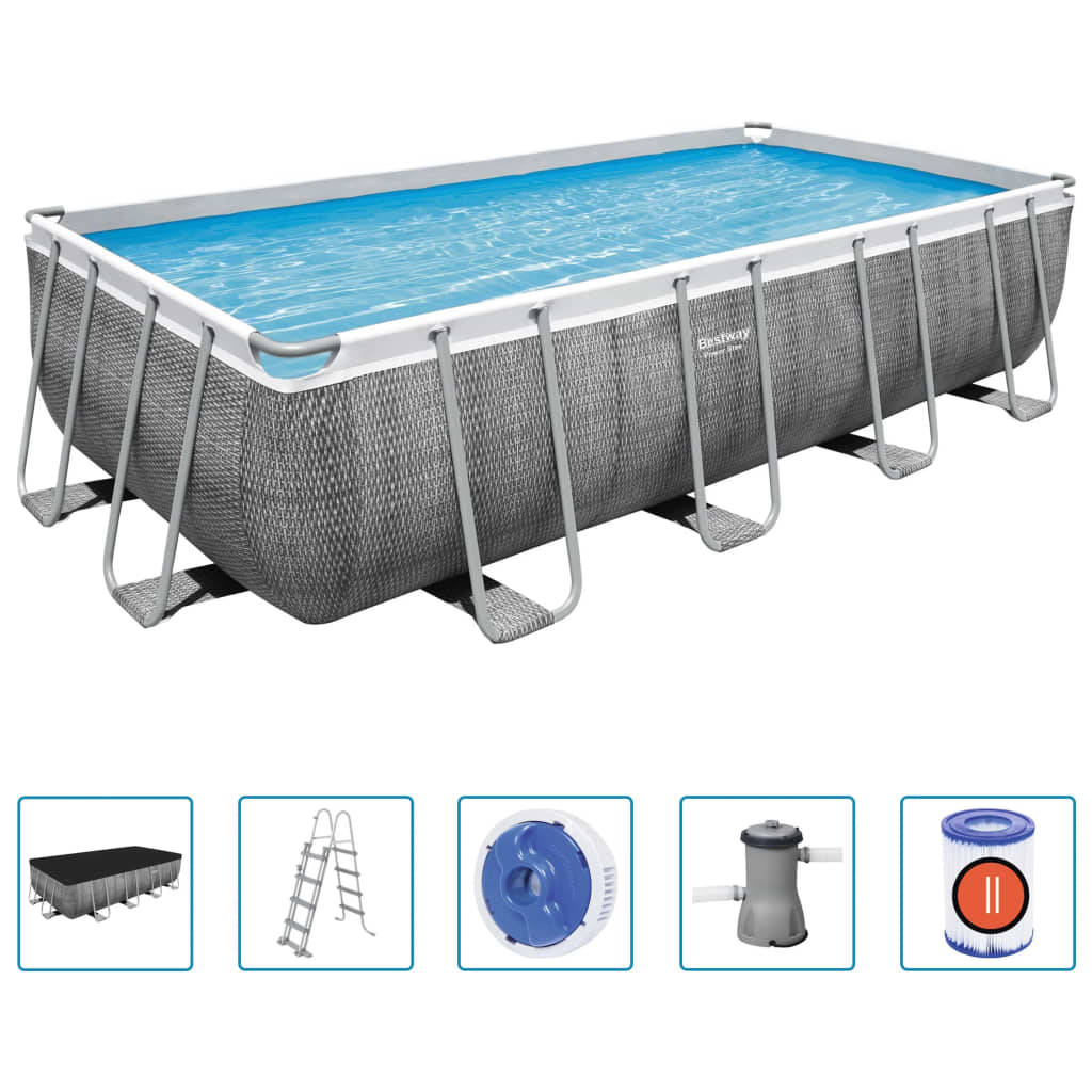 Bestway Power Steel Swimmingpool-Set Rechteckig 488x244x122 cm