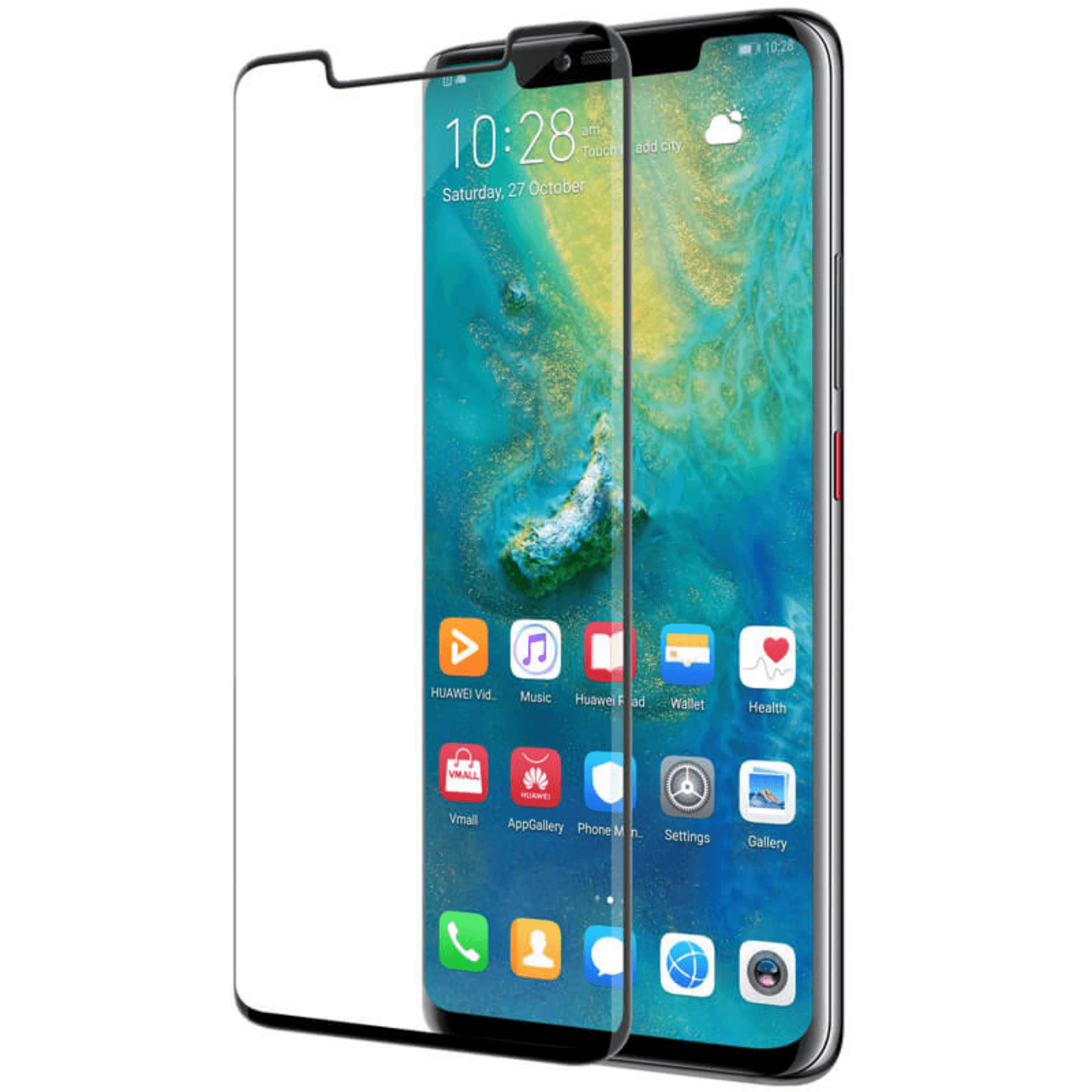 Huawei Mate 20 Pro Panzerglas Displayschutzglas Case Friendly mit Rahmen - Schwarz