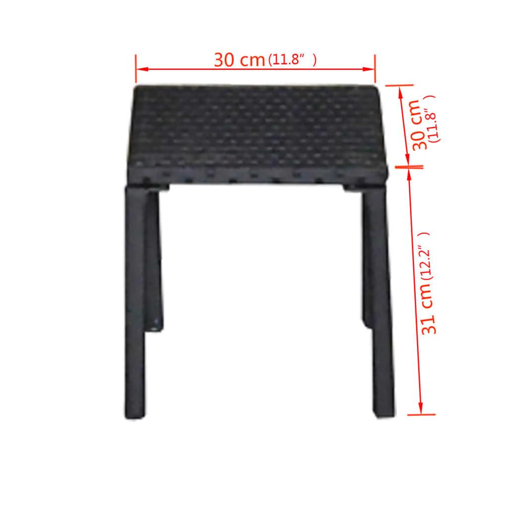 Sonnenliegen mit Tisch Poly Rattan Schwarz - Pazzar.ch