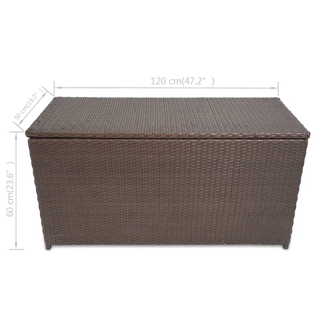 Garten-Auflagenbox Braun 120x50x60 cm Poly Rattan - Pazzar.ch