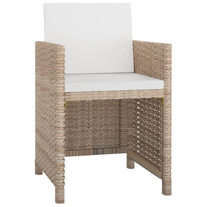 9-tlg. Garten-Essgruppe mit Auflagen Poly Rattan Beige - Pazzar.ch