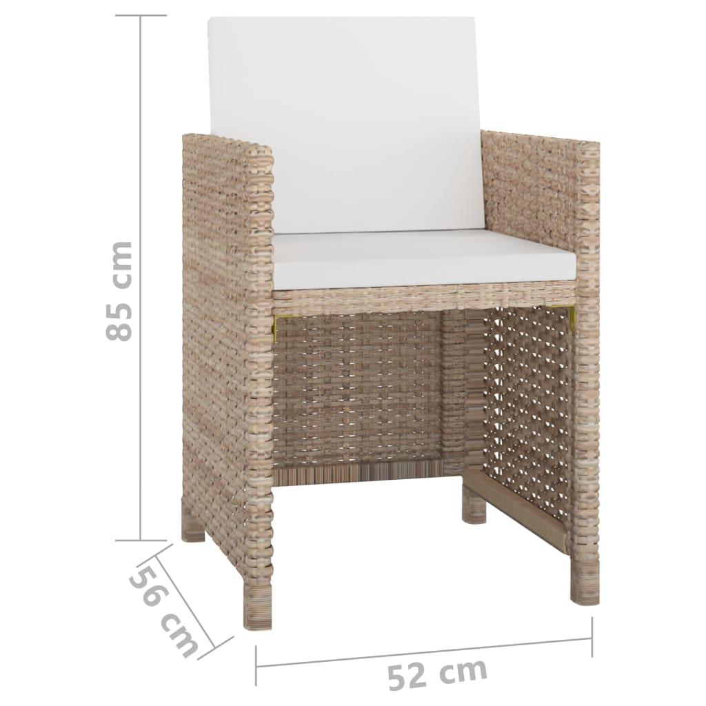 9-tlg. Garten-Essgruppe mit Auflagen Poly Rattan Beige - Pazzar.ch