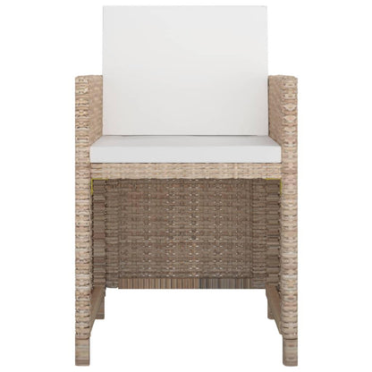 11-tlg. Garten-Essgruppe mit Auflagen Poly Rattan Beige - Pazzar.ch