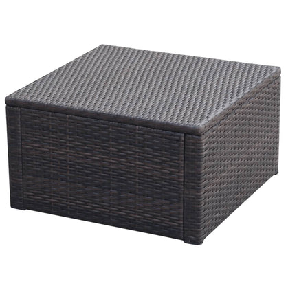 Hocker mit Kissen Poly Rattan 53×53×30 cm Braun - Pazzar.ch