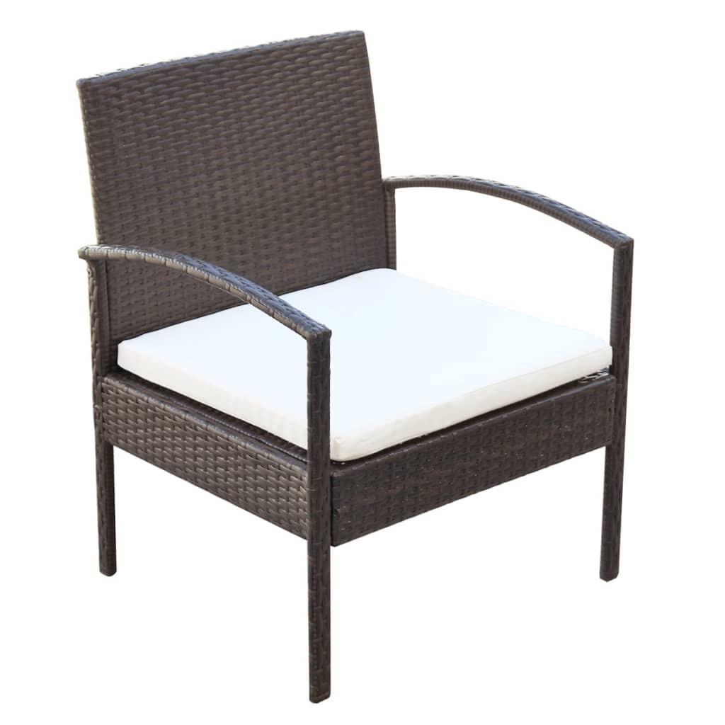 4-tlg. Garten-Lounge-Set mit Auflagen Poly Rattan Braun - Pazzar.ch
