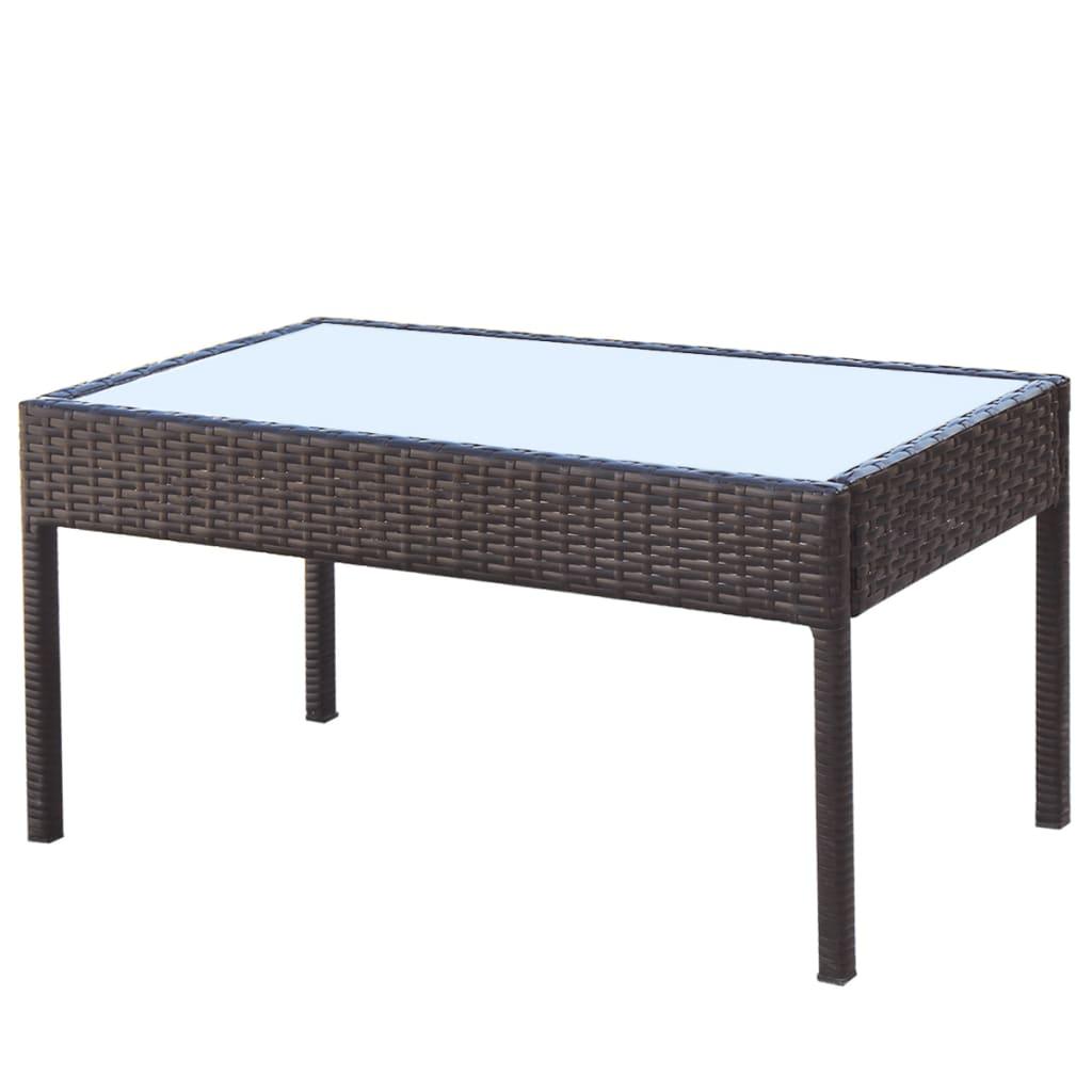 4-tlg. Garten-Lounge-Set mit Auflagen Poly Rattan Braun - Pazzar.ch