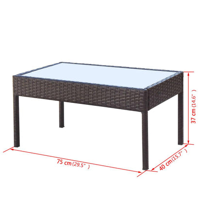 4-tlg. Garten-Lounge-Set mit Auflagen Poly Rattan Braun - Pazzar.ch
