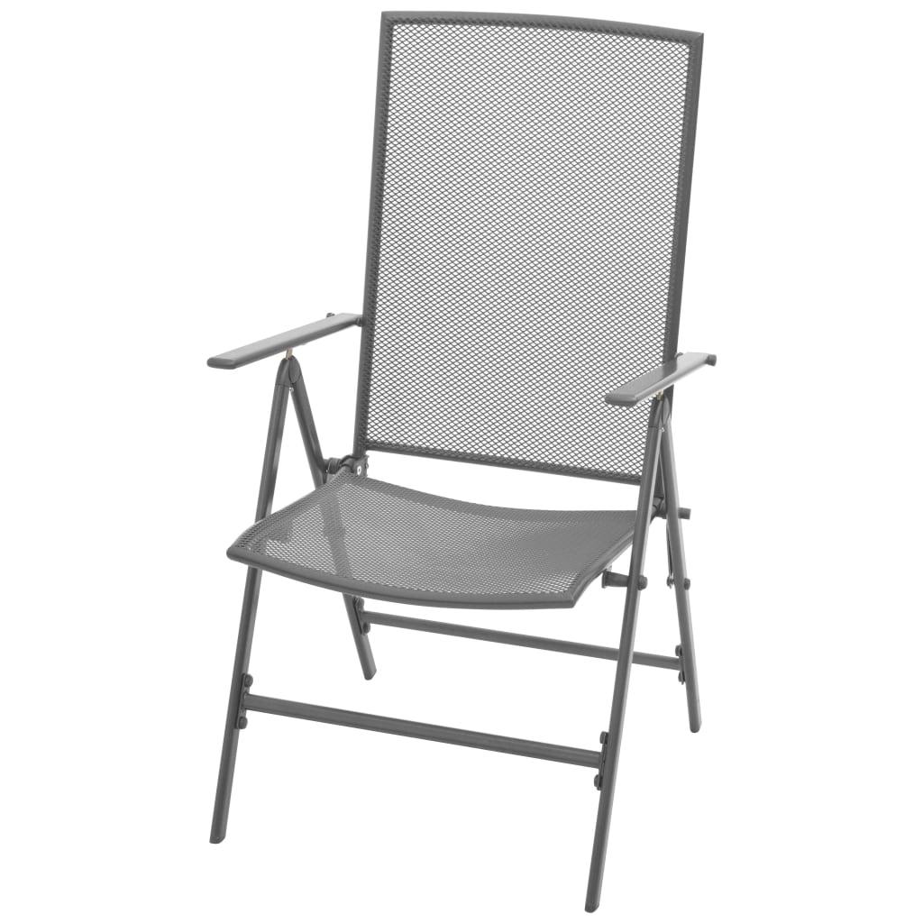Stapelbare Gartenstühle 2 Stk. Stahl Grau