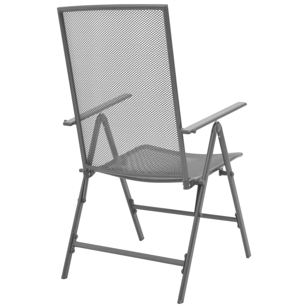 Stapelbare Gartenstühle 2 Stk. Stahl Grau - Pazzar.ch