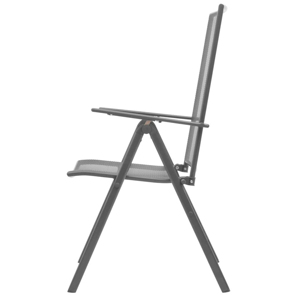 Stapelbare Gartenstühle 2 Stk. Stahl Grau - Pazzar.ch