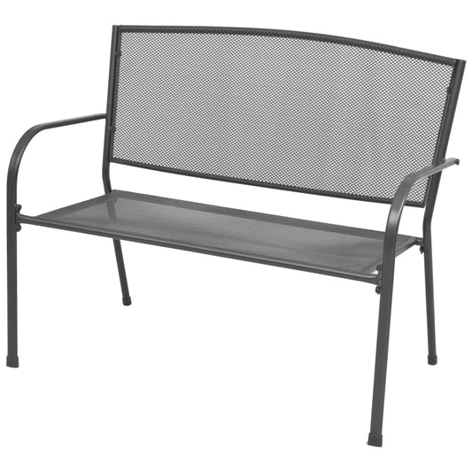 Gartenbank 108 cm Stahl und Gitter Anthrazit - Pazzar.ch