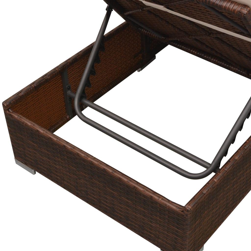 3-tlg. Garten-Lounge-Set mit Auflagen Poly Rattan Braun - Pazzar.ch