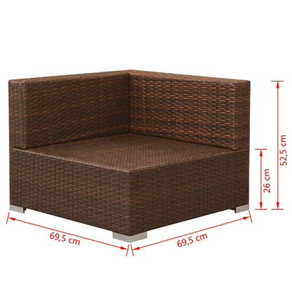 3-tlg. Garten-Lounge-Set mit Auflagen Poly Rattan Braun - Pazzar.ch