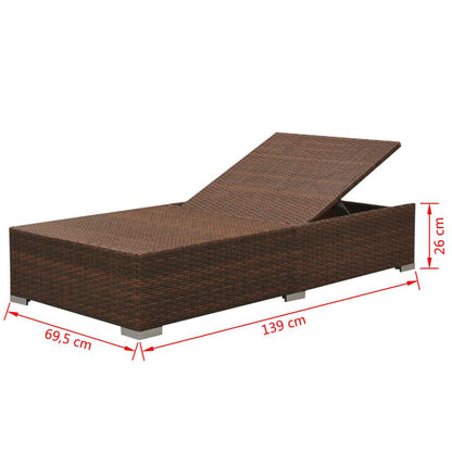 3-tlg. Garten-Lounge-Set mit Auflagen Poly Rattan Braun - Pazzar.ch