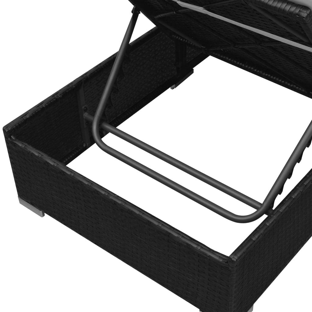 3-tlg. Garten-Lounge-Set mit Auflagen Poly Rattan Schwarz - Pazzar.ch
