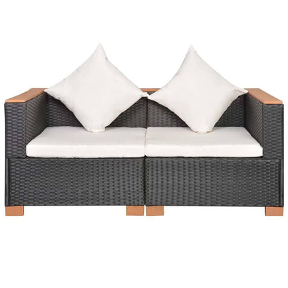 Gartensofa Poly Rattan Schwarz - Pazzar.ch