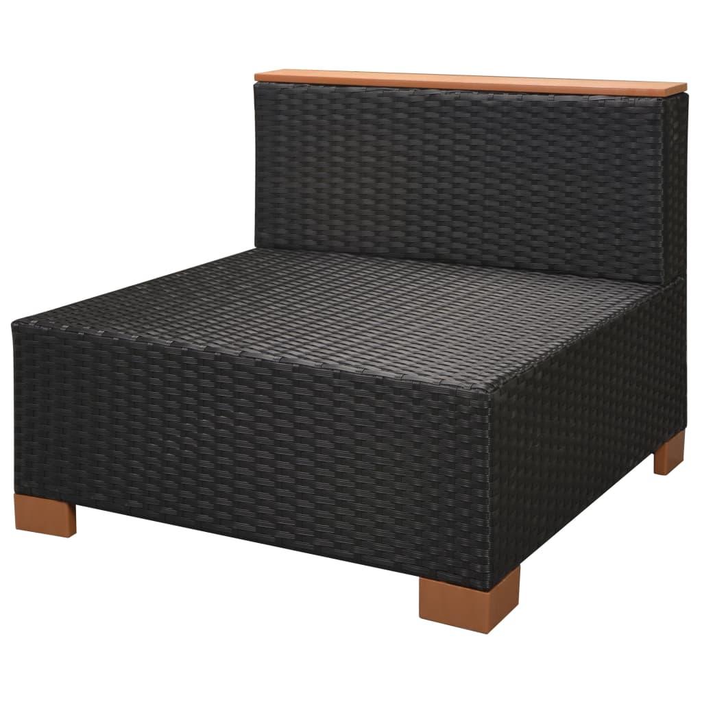 6-tlg. Garten-Lounge-Set mit Auflagen Poly Rattan Schwarz - Pazzar.ch