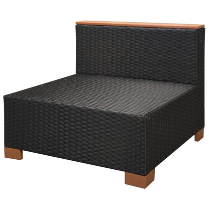 6-tlg. Garten-Lounge-Set mit Auflagen Poly Rattan Schwarz - Pazzar.ch
