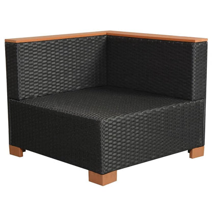 7-tlg. Garten-Lounge-Set mit Auflagen Poly Rattan Schwarz - Pazzar.ch
