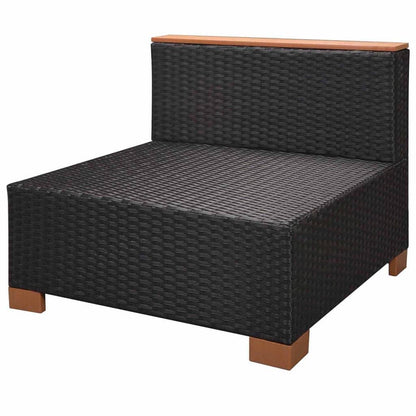 7-tlg. Garten-Lounge-Set mit Auflagen Poly Rattan Schwarz - Pazzar.ch