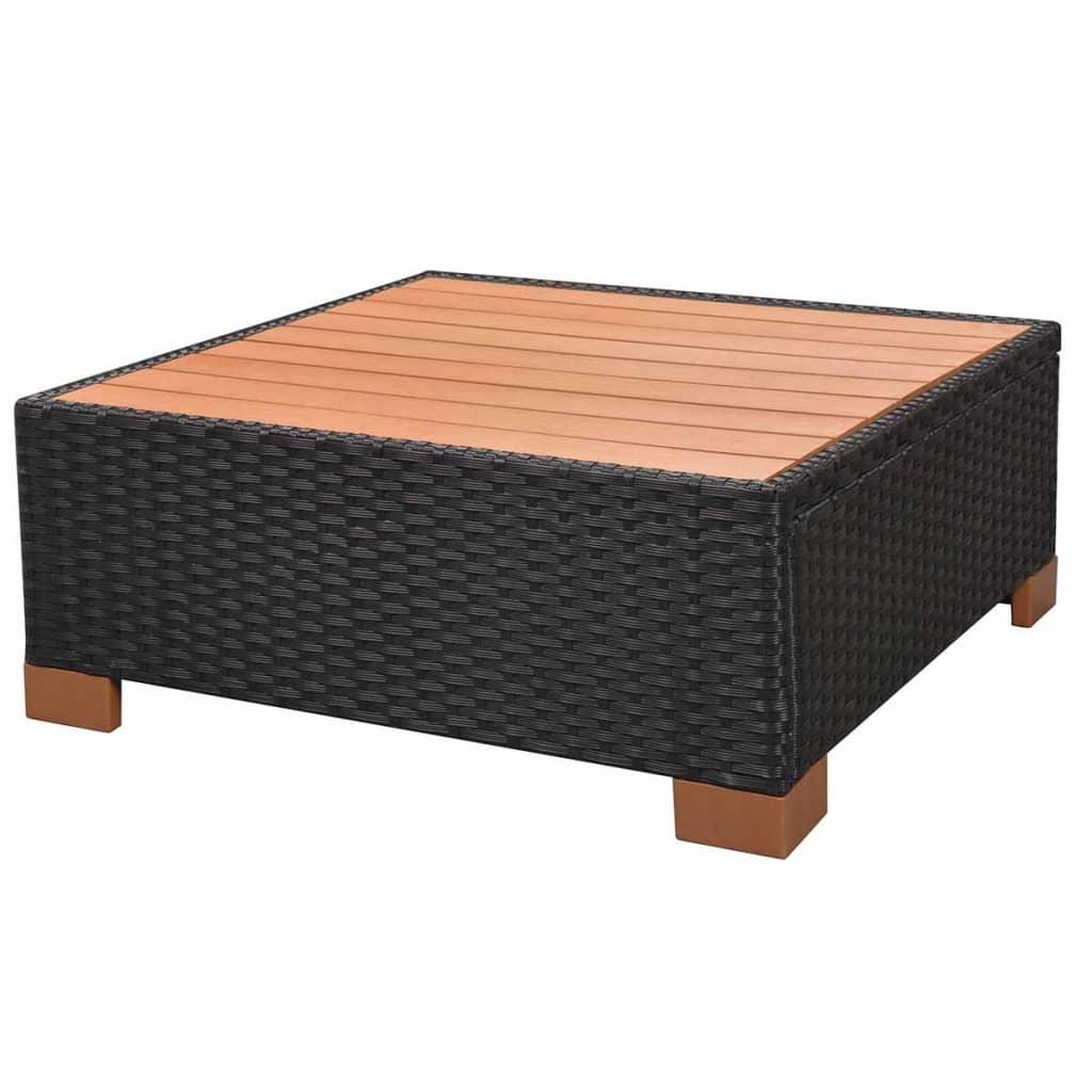 7-tlg. Garten-Lounge-Set mit Auflagen Poly Rattan Schwarz - Pazzar.ch