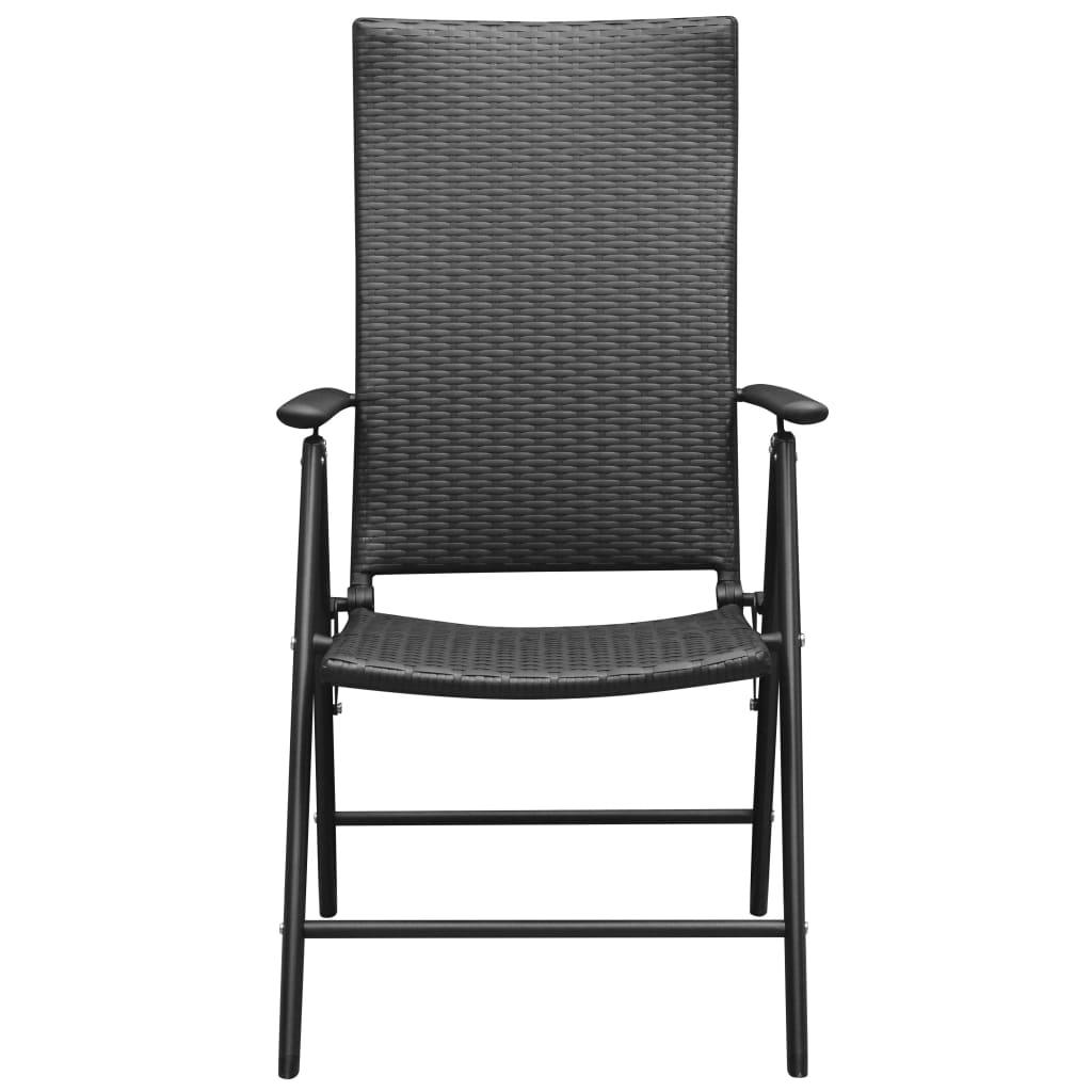 Stapelbare Gartenstühle 2 Stk. Poly Rattan Schwarz - Pazzar.ch