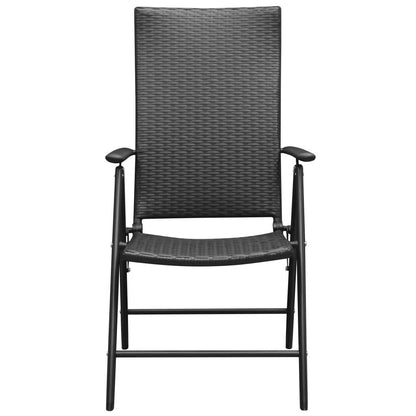 Stapelbare Gartenstühle 2 Stk. Poly Rattan Schwarz - Pazzar.ch