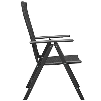 Stapelbare Gartenstühle 2 Stk. Poly Rattan Schwarz - Pazzar.ch