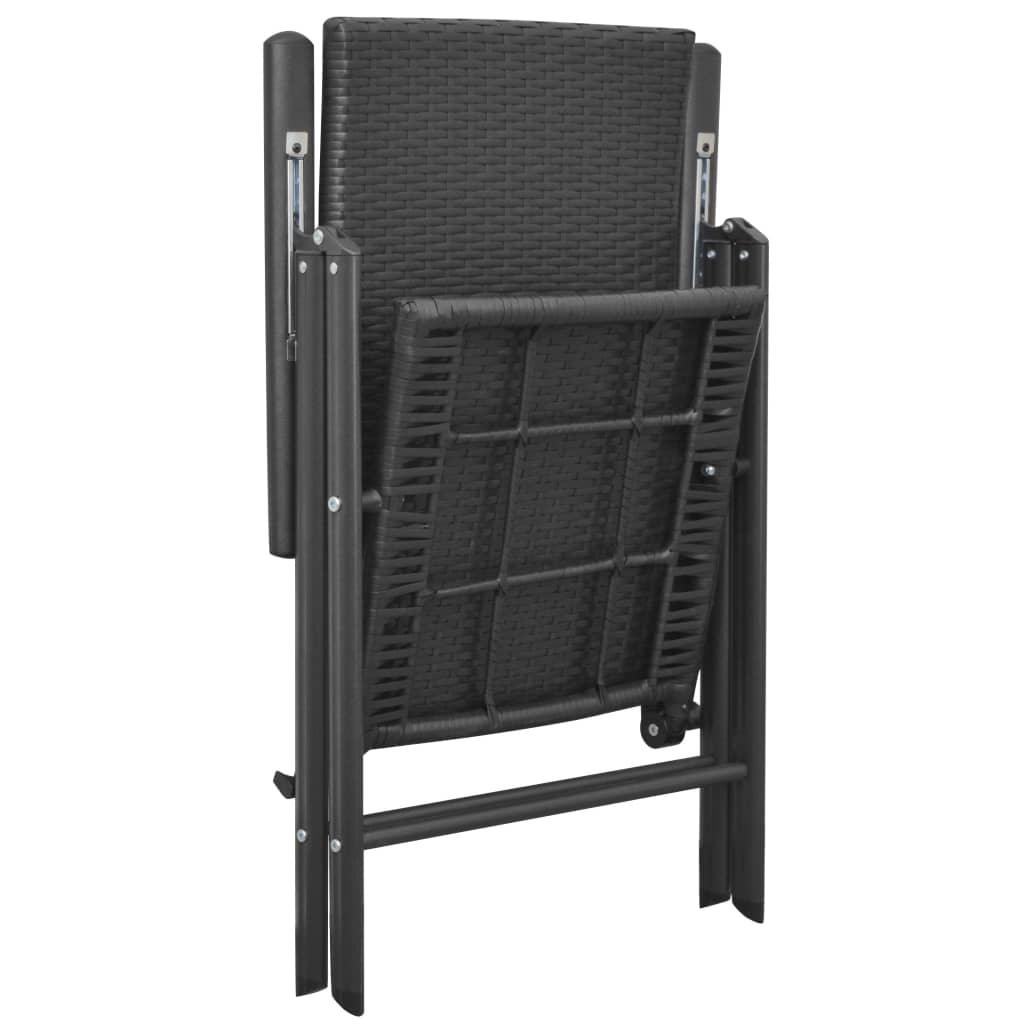 Stapelbare Gartenstühle 2 Stk. Poly Rattan Schwarz - Pazzar.ch