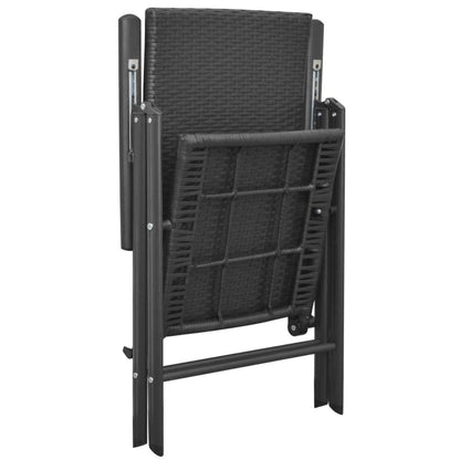 Stapelbare Gartenstühle 2 Stk. Poly Rattan Schwarz - Pazzar.ch