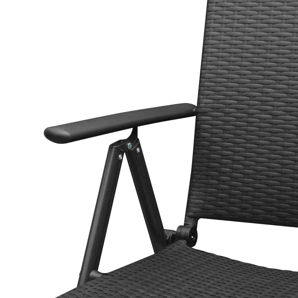 Stapelbare Gartenstühle 2 Stk. Poly Rattan Schwarz - Pazzar.ch