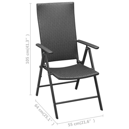 Stapelbare Gartenstühle 2 Stk. Poly Rattan Schwarz - Pazzar.ch