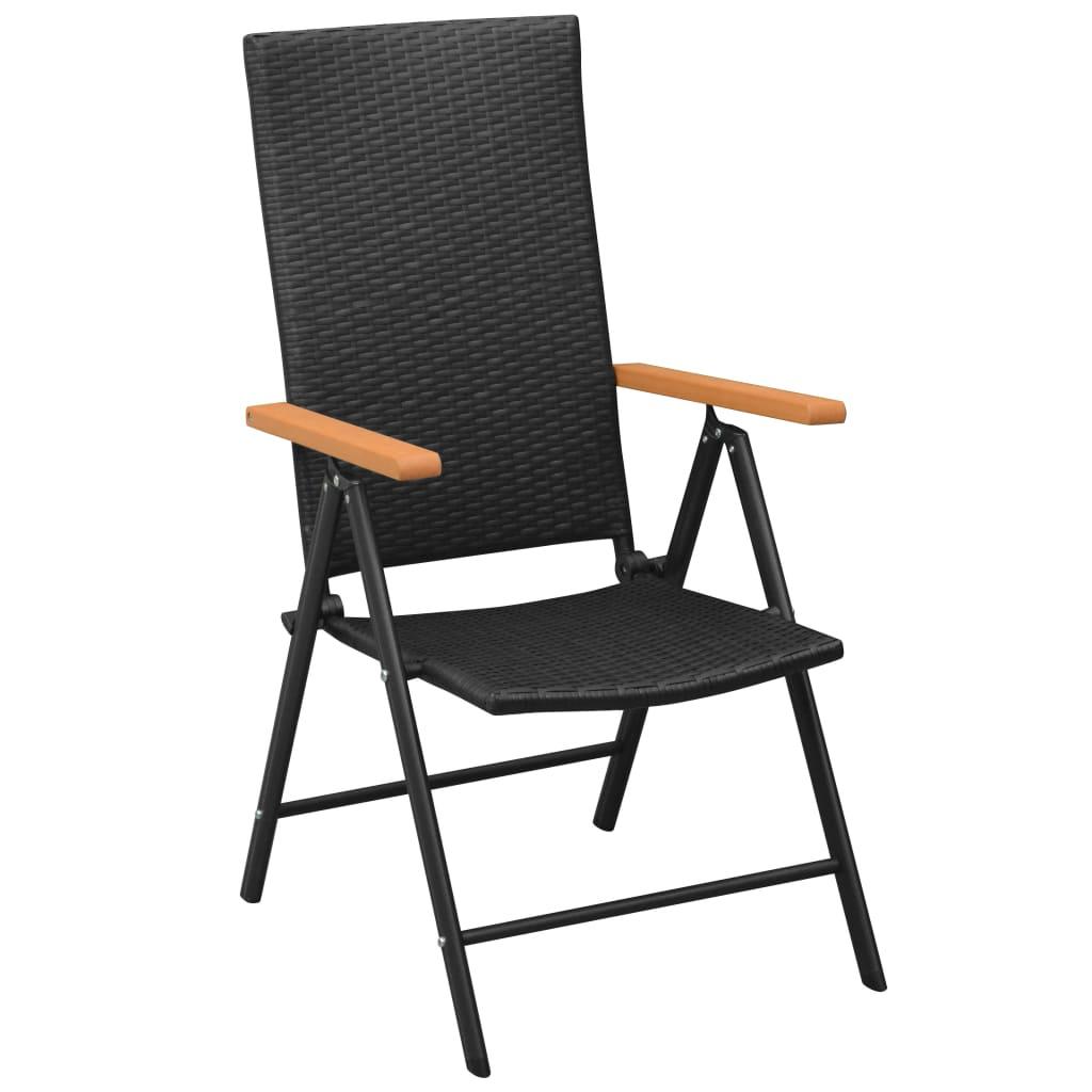 Stapelbare Gartenstühle 2 Stk. Poly Rattan Schwarz - Pazzar.ch