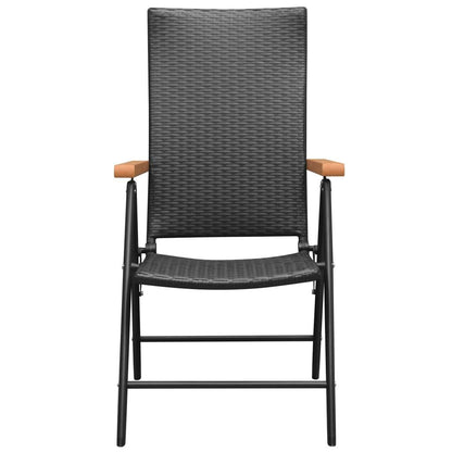 Stapelbare Gartenstühle 2 Stk. Poly Rattan Schwarz - Pazzar.ch