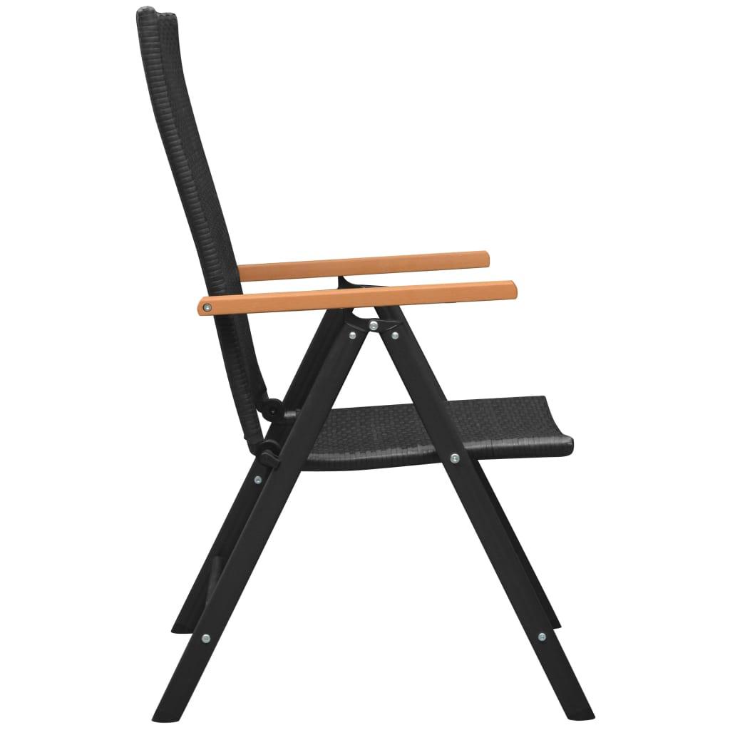 Stapelbare Gartenstühle 2 Stk. Poly Rattan Schwarz - Pazzar.ch