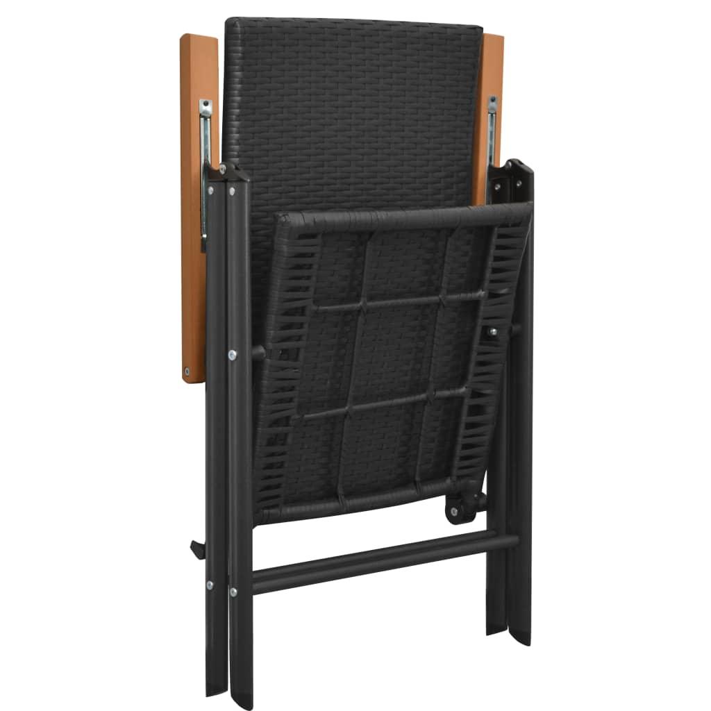 Stapelbare Gartenstühle 2 Stk. Poly Rattan Schwarz - Pazzar.ch