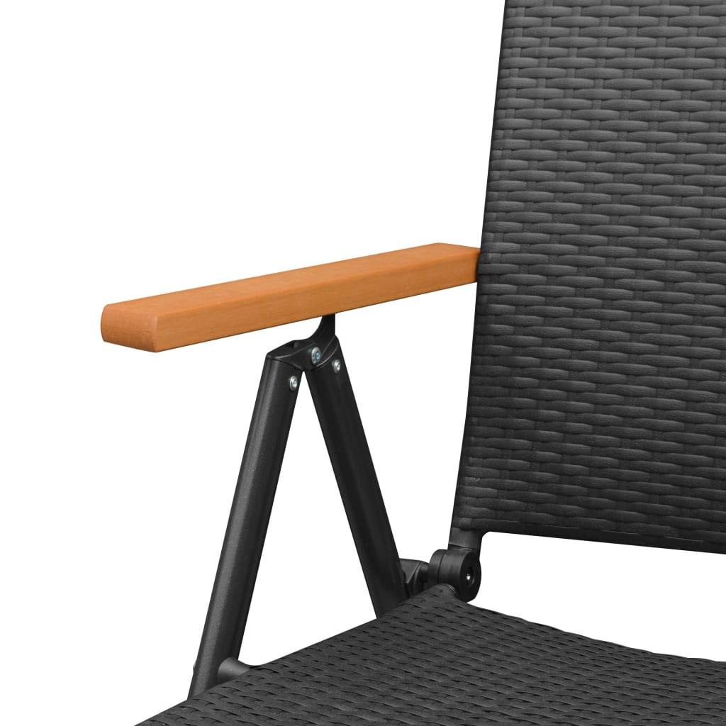 Stapelbare Gartenstühle 2 Stk. Poly Rattan Schwarz - Pazzar.ch