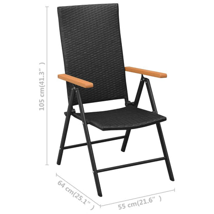 Stapelbare Gartenstühle 2 Stk. Poly Rattan Schwarz - Pazzar.ch