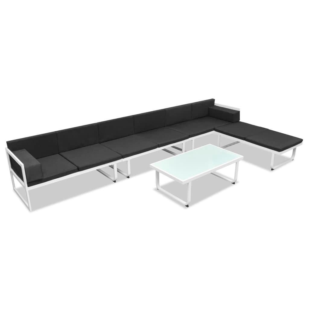 5-tlg. Garten-Lounge-Set Textilene Aluminium Schwarz - Pazzar.ch