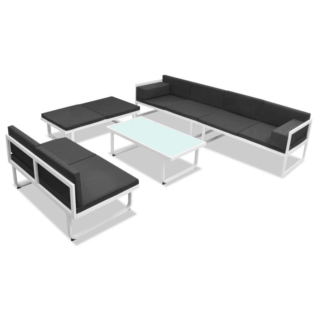 5-tlg. Garten-Lounge-Set Textilene Aluminium Schwarz - Pazzar.ch