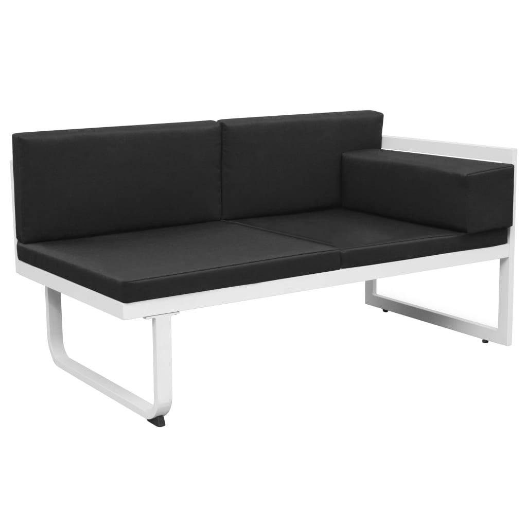 5-tlg. Garten-Lounge-Set Textilene Aluminium Schwarz - Pazzar.ch